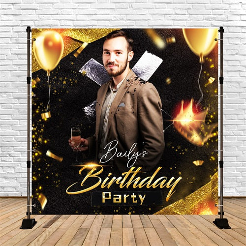 Backdrop Ideas For Birthday Glitter Balloon Celebration Customized Backdrop UK LXX5-92