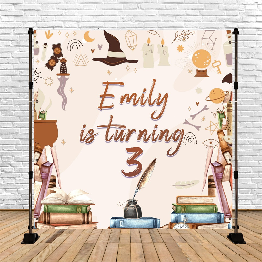 Custom Birthday Backdrops Enchanted Books 3rd Backdrop UK LXX5-96