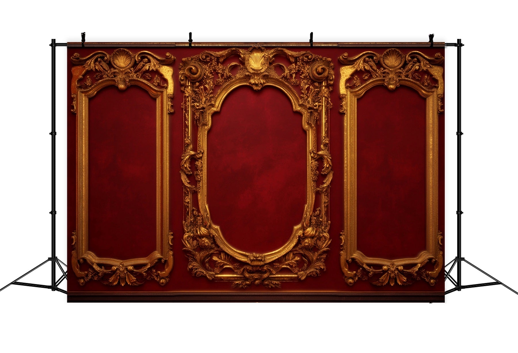Vintage Wall Backdrop Crimson Gold Baroque Panels Victorian Backdrop UK LXX510-108
