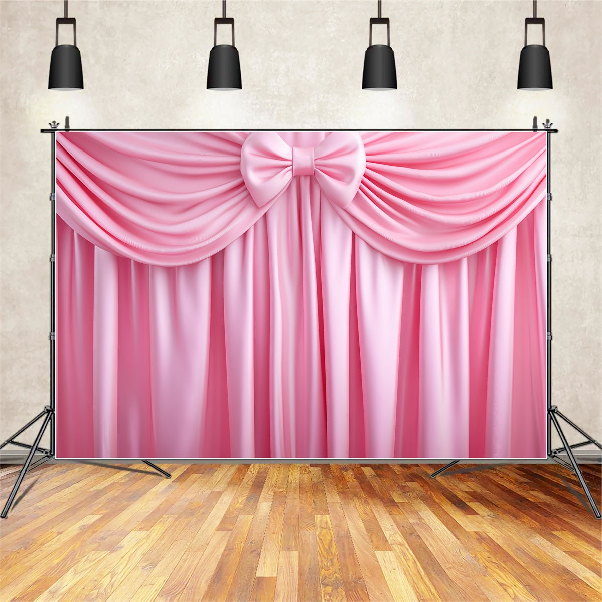 Large Bow Backdrop Satin Pink Bow Drapery Victorian Backdrop UK LXX510-122