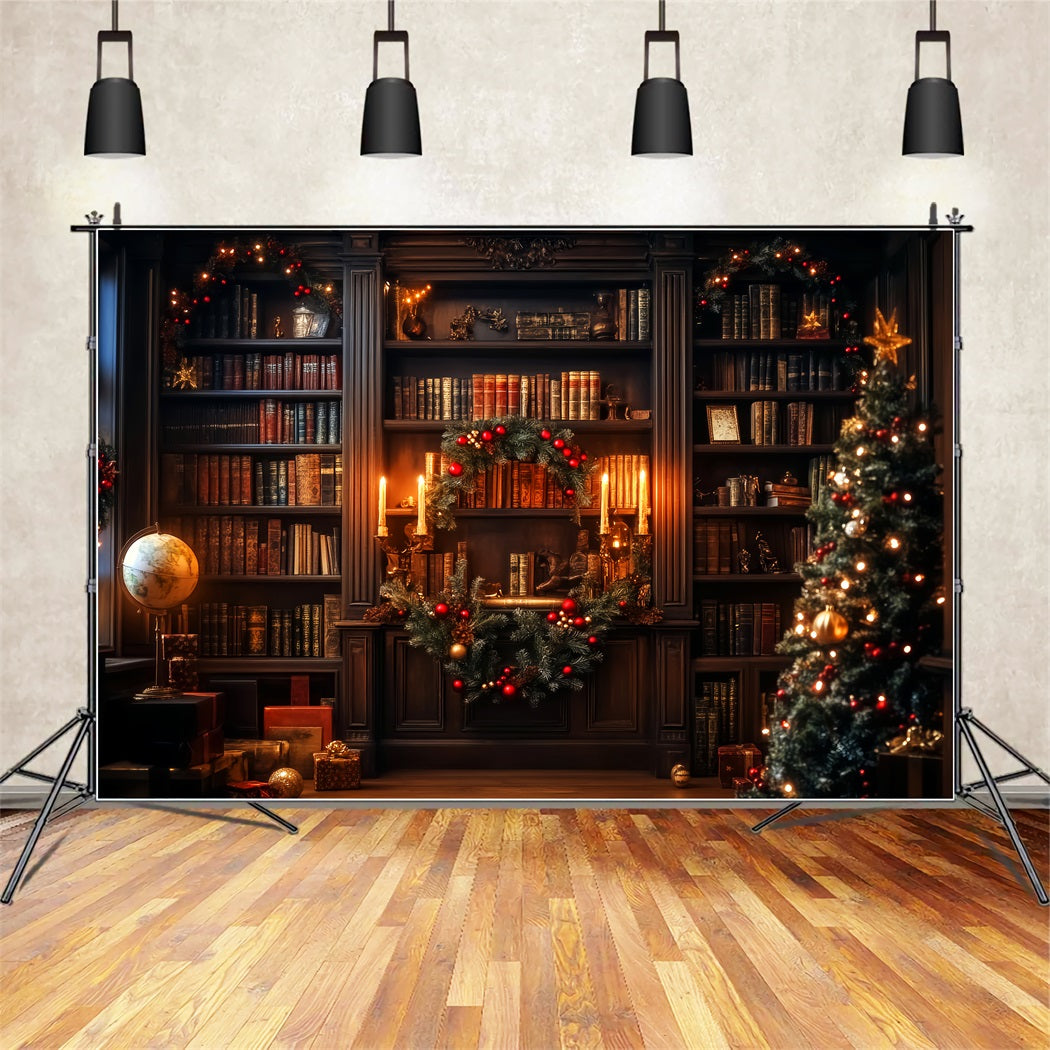 Victorian Christmas Backdrop Classic Study Fireplace Victorian Backdrop UK LXX510-124