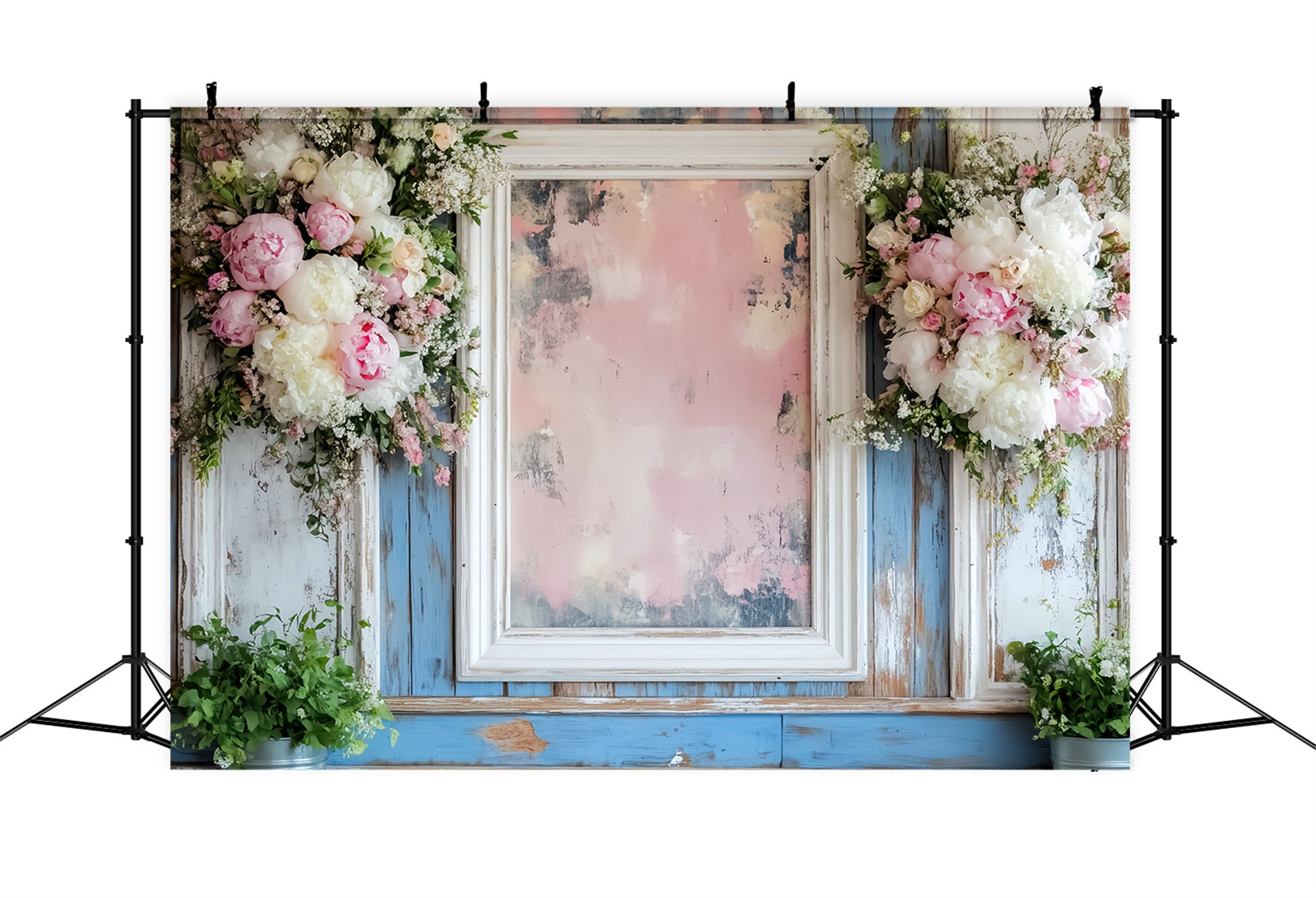 Vintage Wall Backdrop Pastel Floral Frame Accent Victorian Backdrops UK LXX510-133