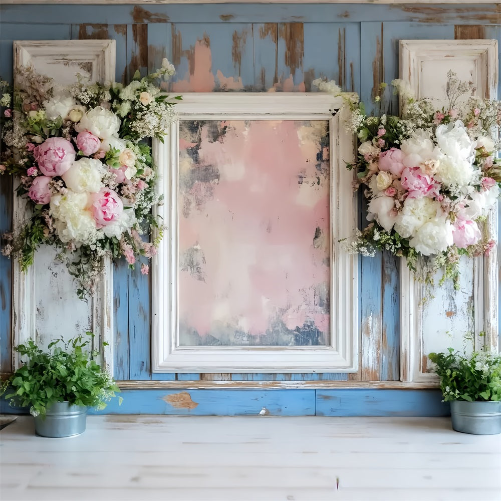 Vintage Wall Backdrop Pastel Floral Frame Accent Victorian Backdrops UK LXX510-133