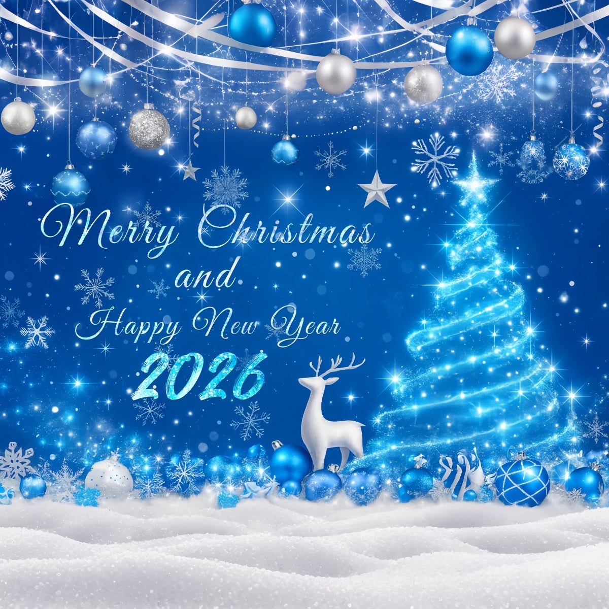 New Year's Backdrops Snowy Christmas Decorations New Year Backdrop UK LXX510-14