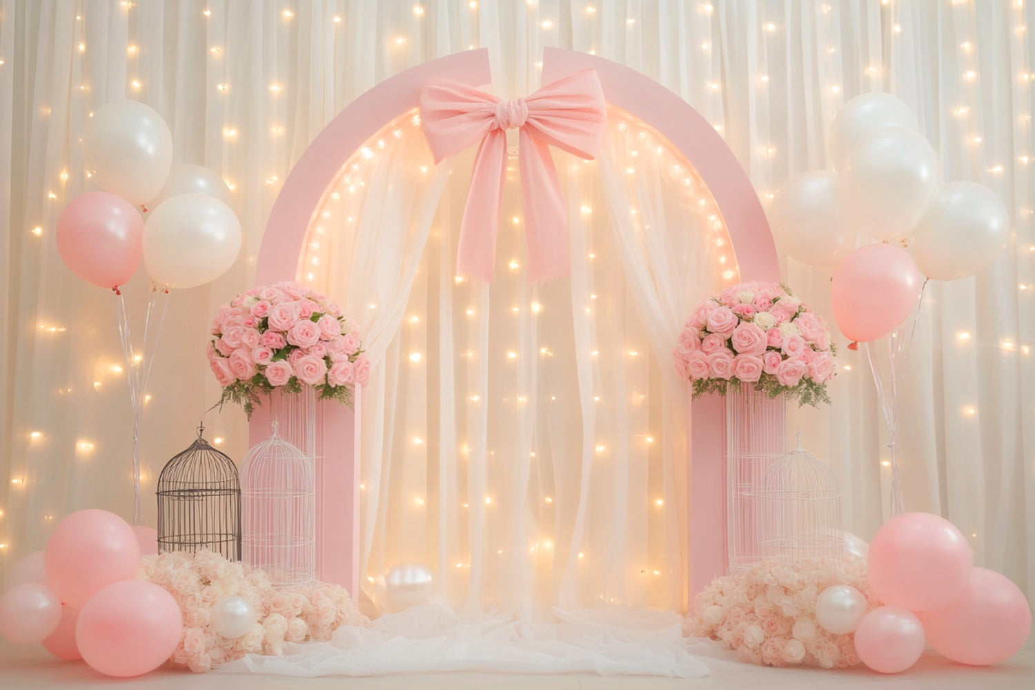 Bow Backdrop Rose Arch Light Elegance Wedding Backdrop UK LXX510-145