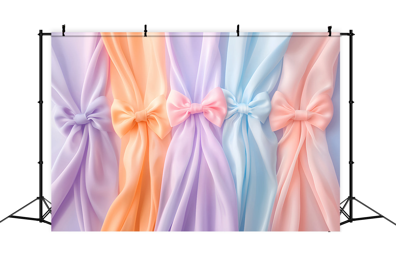 Bow Backdrop Soft Pastel Draped Ribbons Wedding Backdrop UK LXX510-161