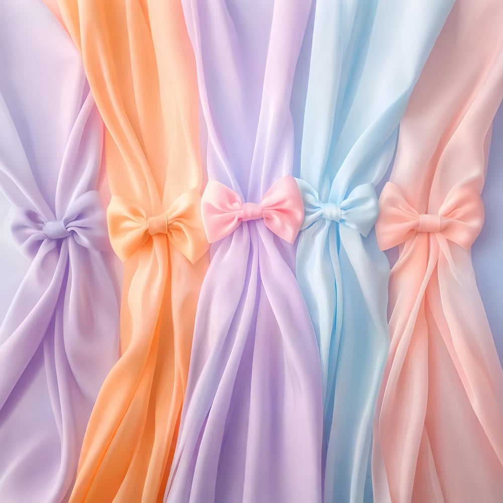 Bow Backdrop Soft Pastel Draped Ribbons Wedding Backdrop UK LXX510-161