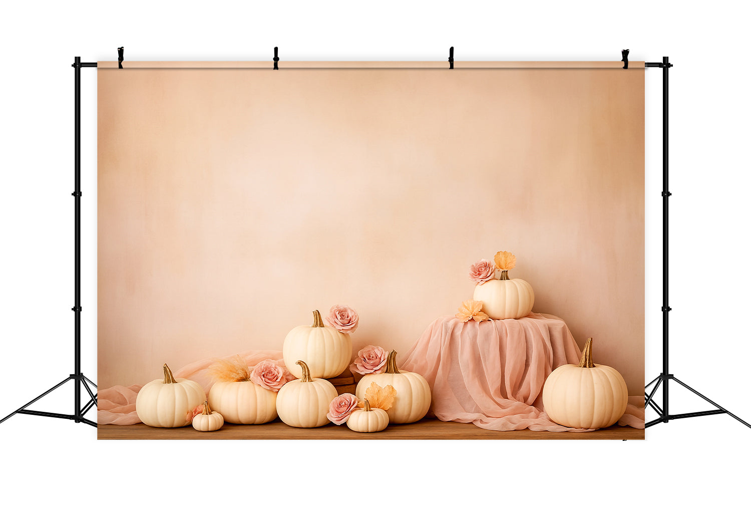 Pumpkin Backdrop Soft Pumpkin Rose Elegance Thanksgiving Backdrops UK LXX510-44