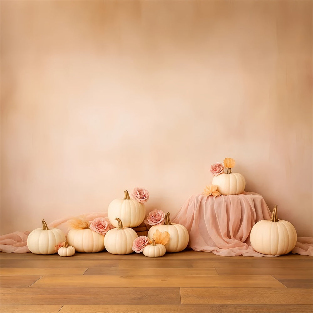 Pumpkin Backdrop Soft Pumpkin Rose Elegance Thanksgiving Backdrops UK LXX510-44