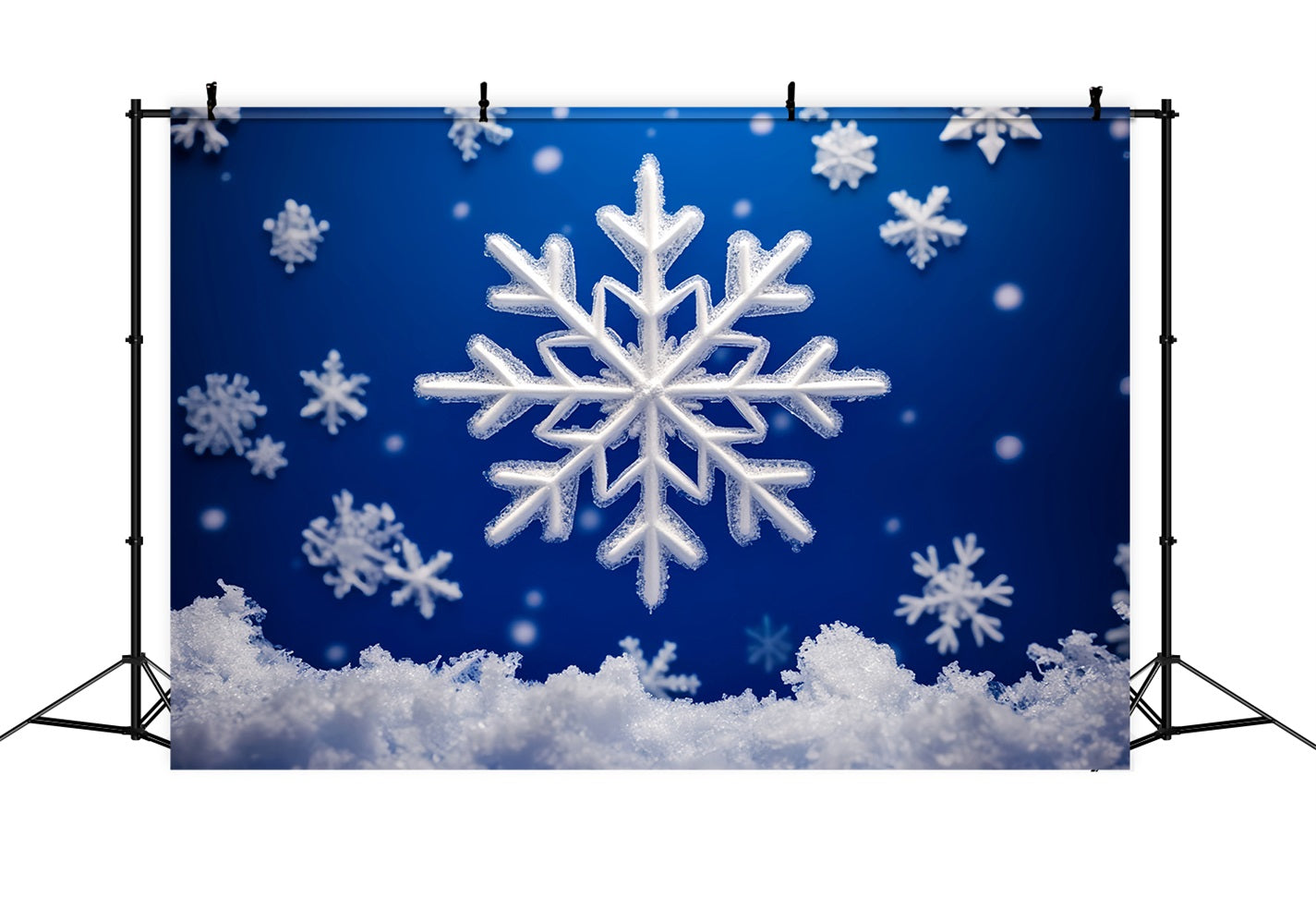 Snowflake Backdrop Sparkling White Snow Winter Photography Backdrops UK LXX510-59