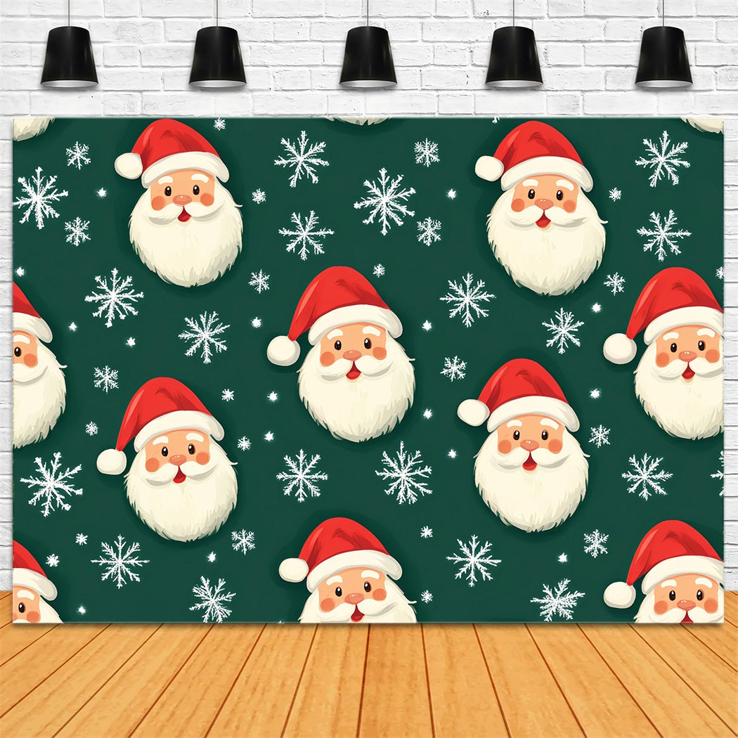 Snowflake Photo Backdrop Santa Faces Snow Winter Photo Backdrops UK LXX510-60