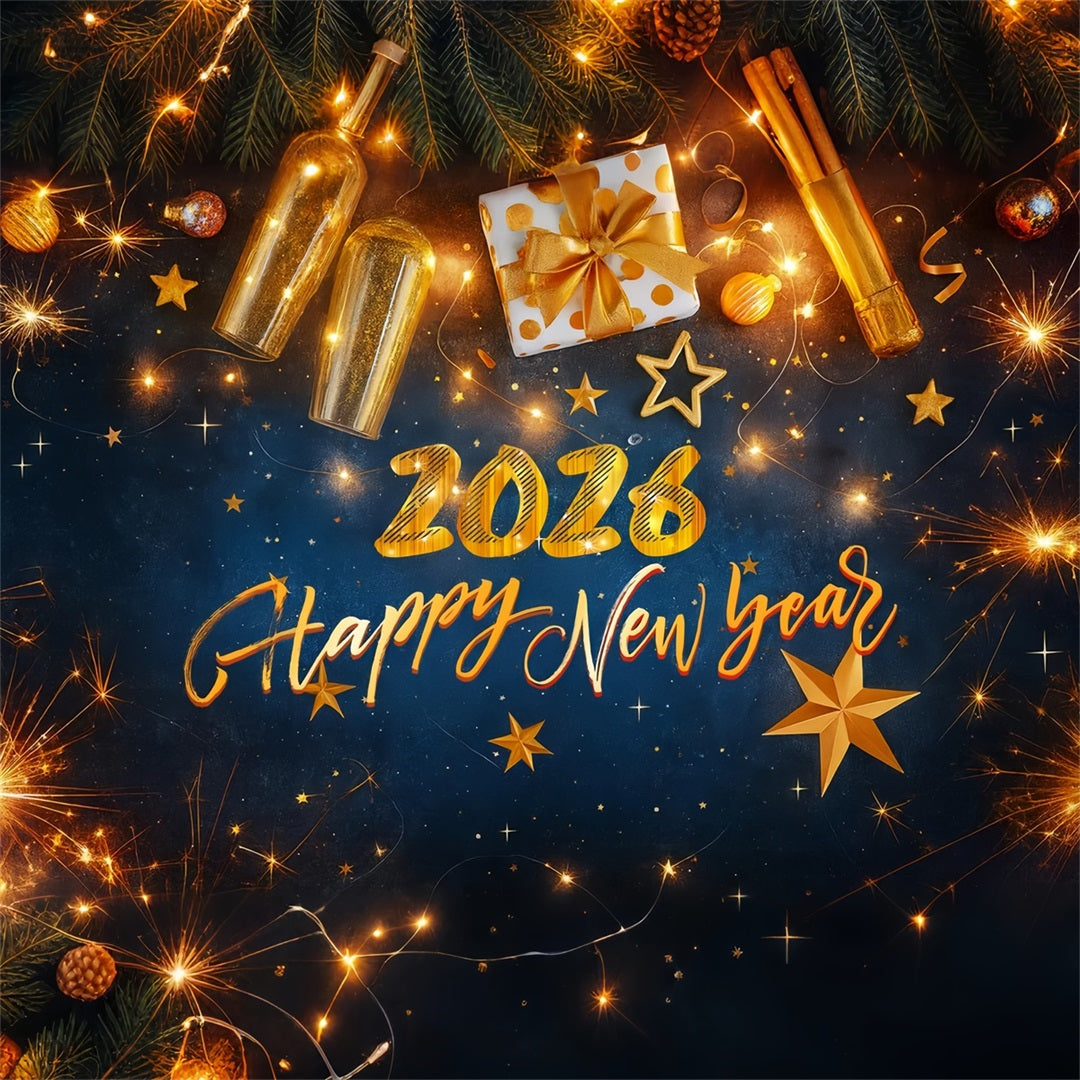 New Years Eve Backdrop Gift Lights Glitter Elegance New Years Eve Backdrop UK LXX510-7