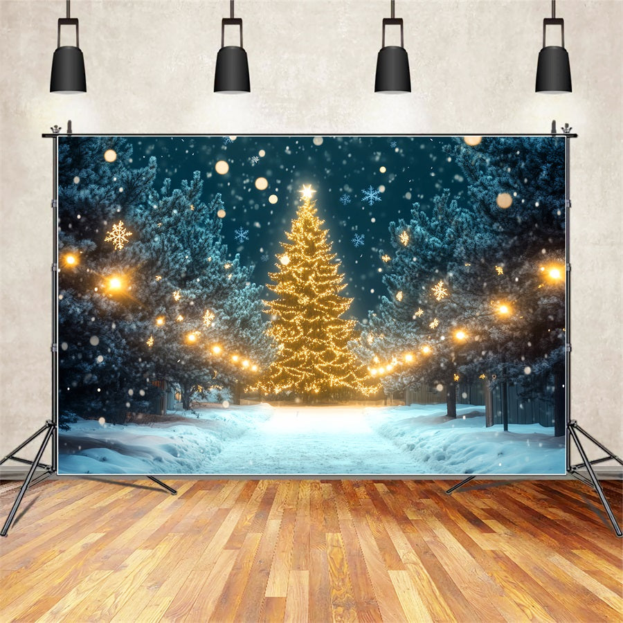 Winter Wonderland Backdrop Christmas Tree Light Pathway Winter Backdrops UK LXX510-81