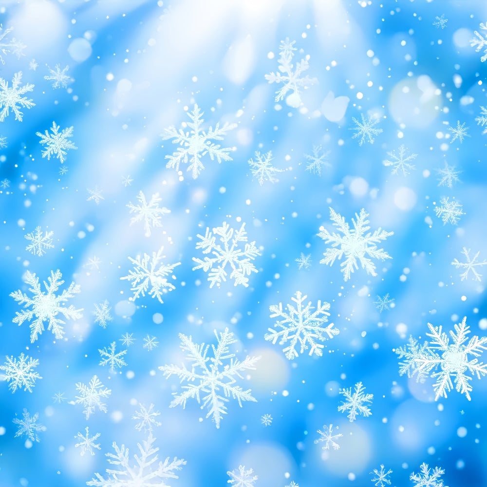Snowflake Backdrop Blue Crystal Snowflakes Dance Winter Photography Backdrops UK LXX510-91