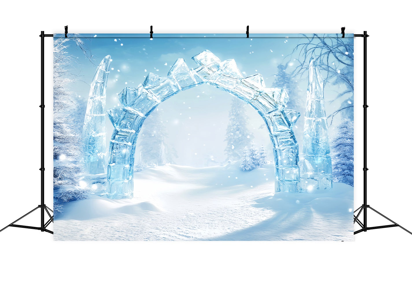 Wonderland Backdrop Crystal Ice Arch Path Winter Photo Backdrops UK LXX510-95