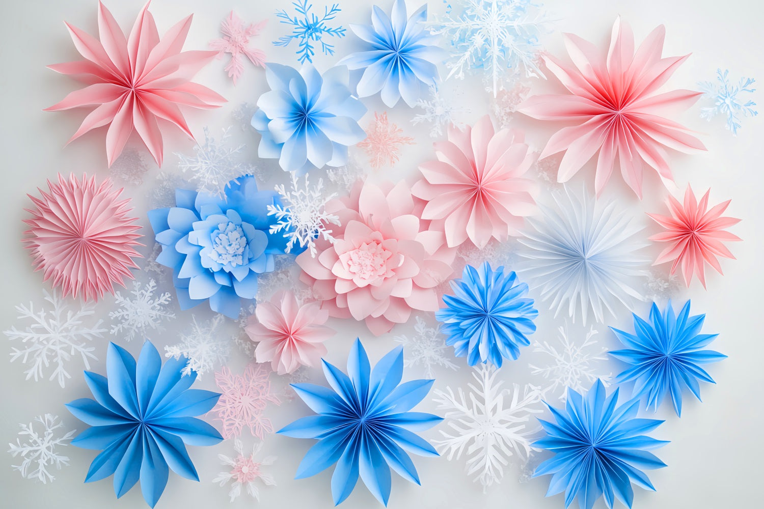 Winter Photography Backdrops Frosted Paper Floral Dream Winter Backdrop UK LXX510-97