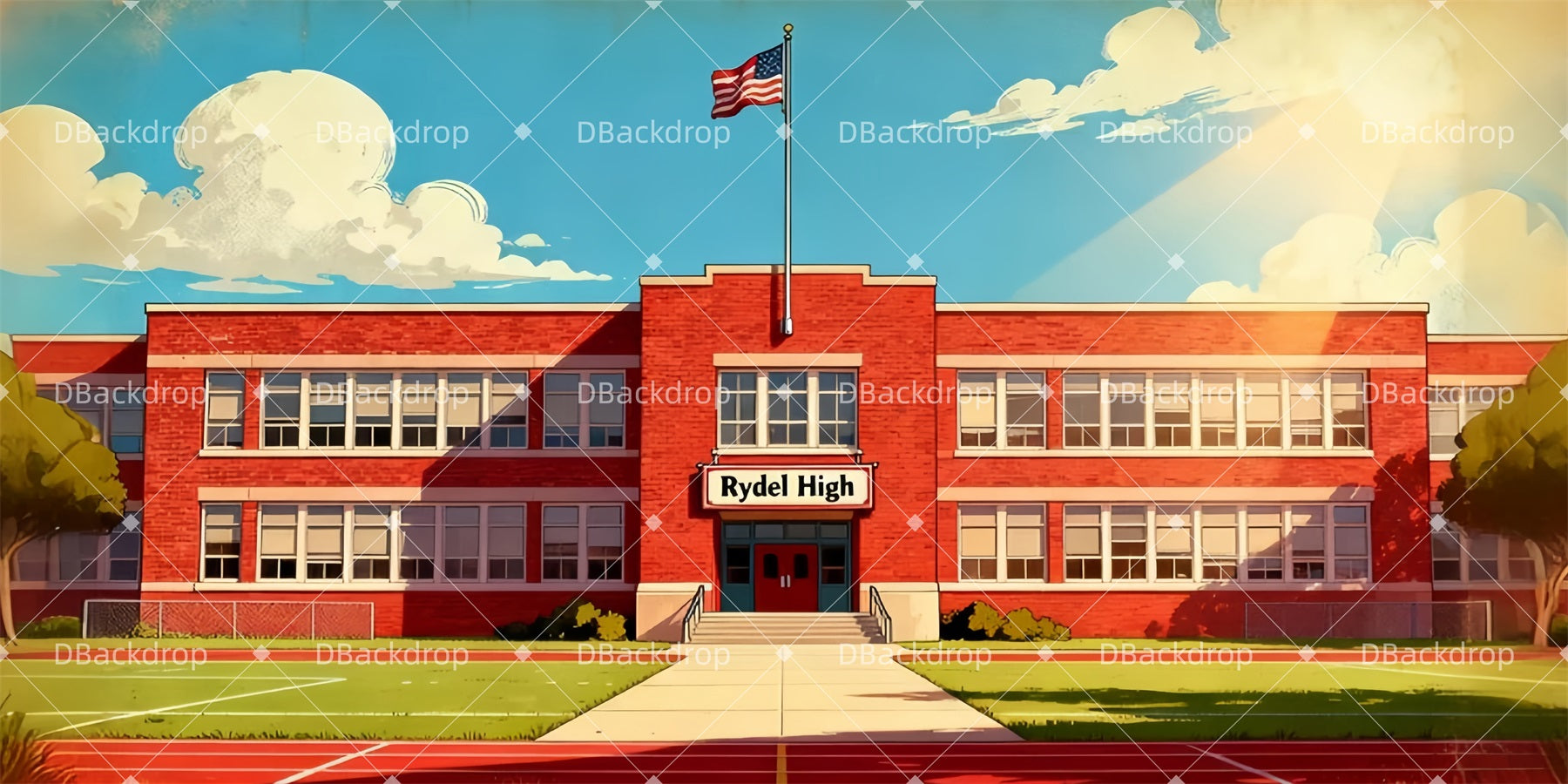 Movie Theater Backdrop Rydel Campus School Play Backdrops UK LXX510-T17