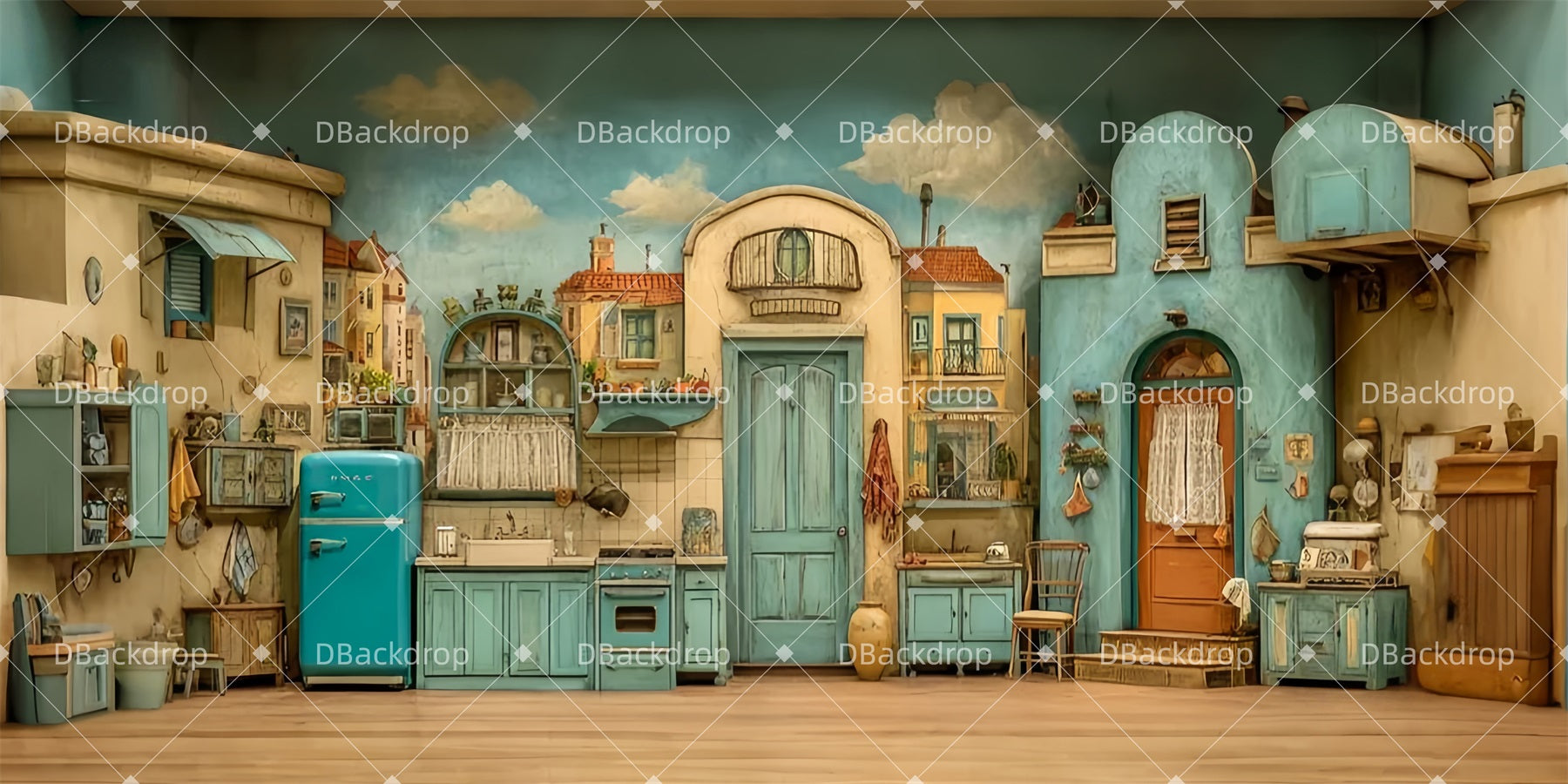 Performance Backdrops Cozy Kitchen Decor Stage Backdrops UK LXX510-T32