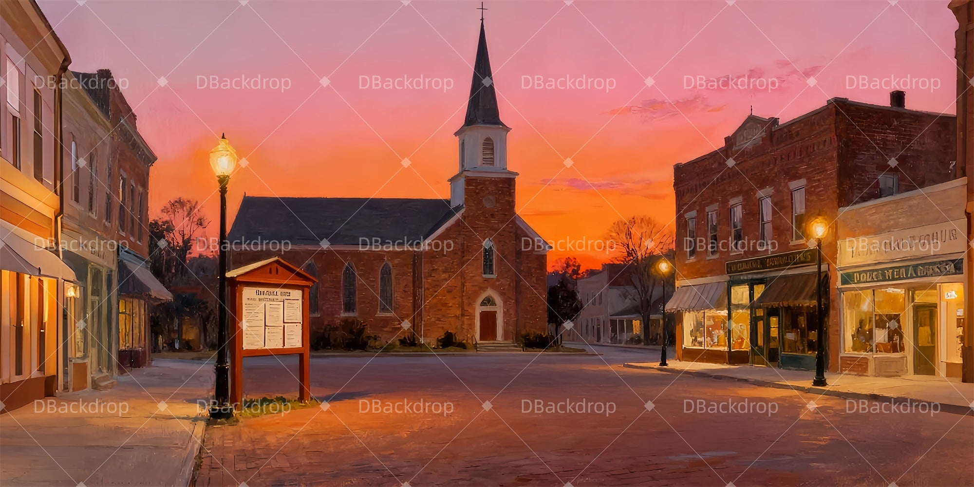 Theater Backdrop Bomont-Town-Square Professional Stage Backdrops UK LXX510-T3