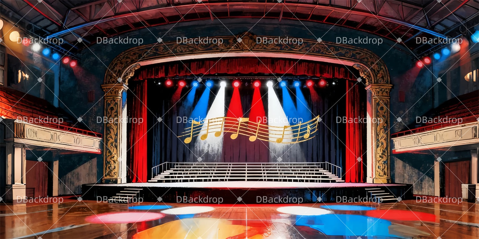 Broadway Stage Backdrop Grand Theatre Hall Dance Backdrop UK LXX510-T50
