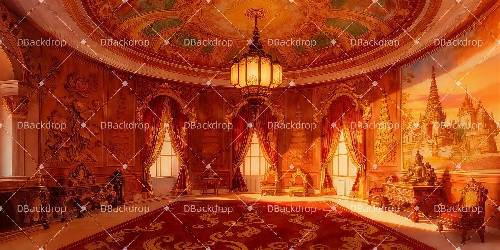 Theater Backdrops For Sale Golden Mural Chamber Stage Backdrops UK LXX511-T100