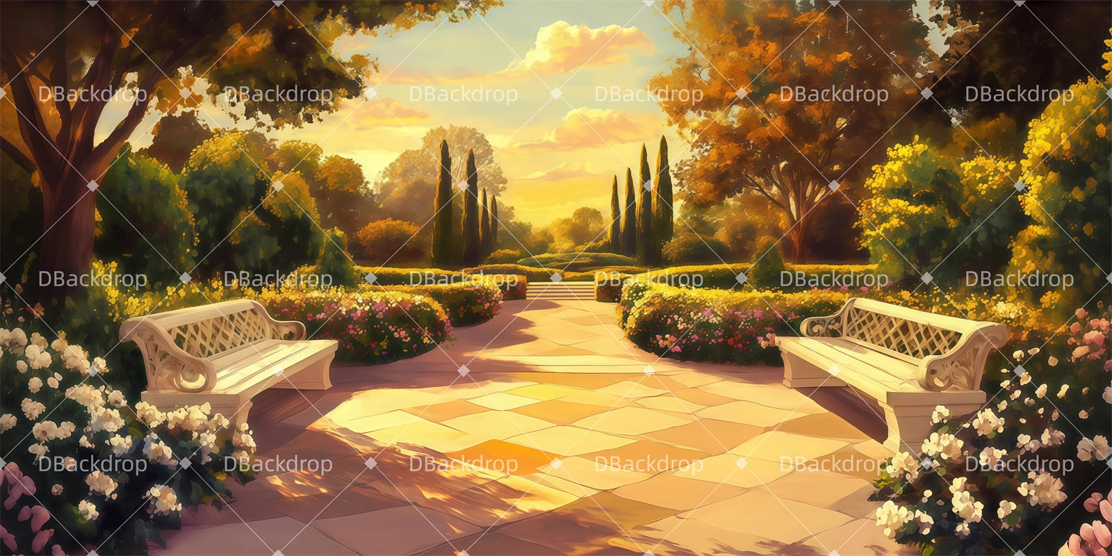 Large Stage Backdrops Sunlit Garden Path Stage Backdrop Ideas UK LXX511-T118