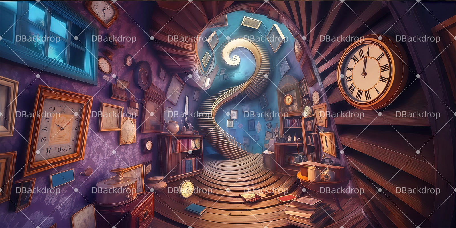 Theater Backdrop Twisted Clock Room Stage Backdrops For Sale UK LXX511-T122