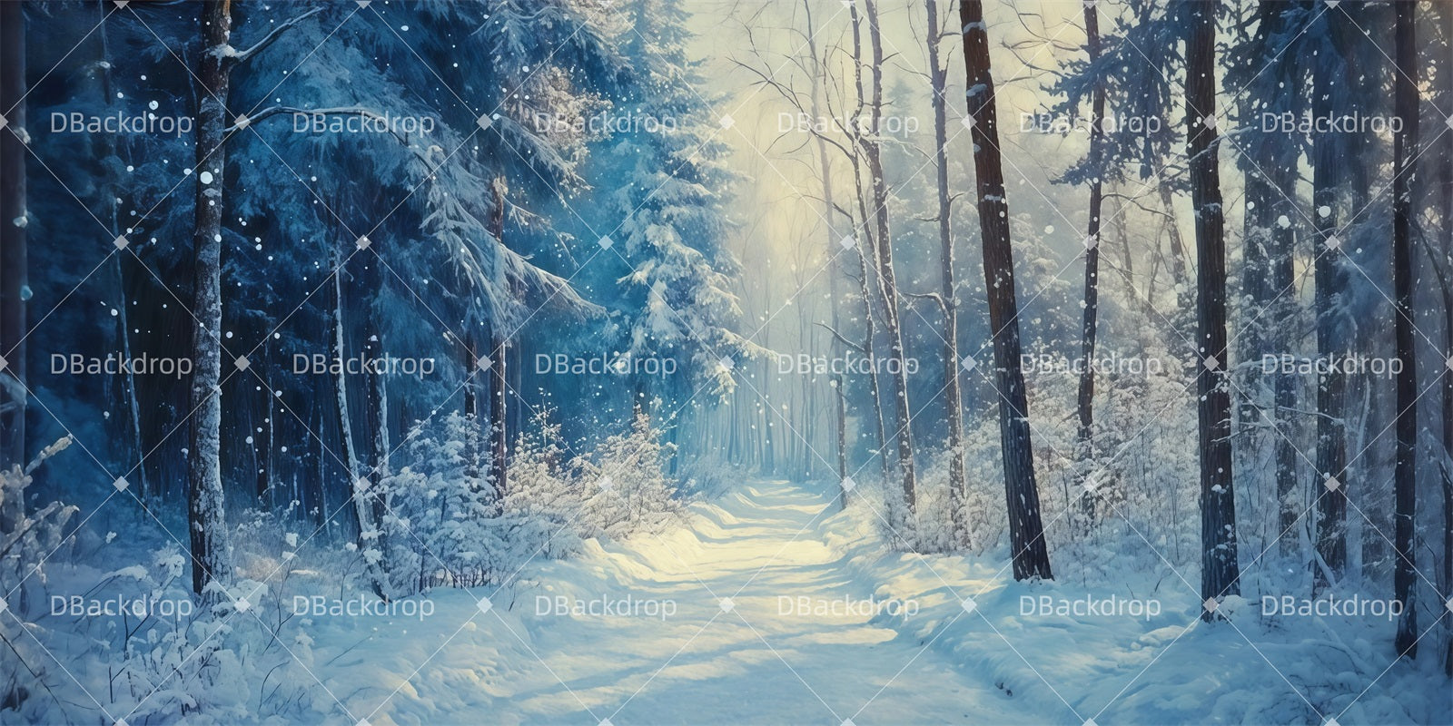 Forest Stage Backdrop Winter Forest Path Scenic Backdrops UK LXX511-T135