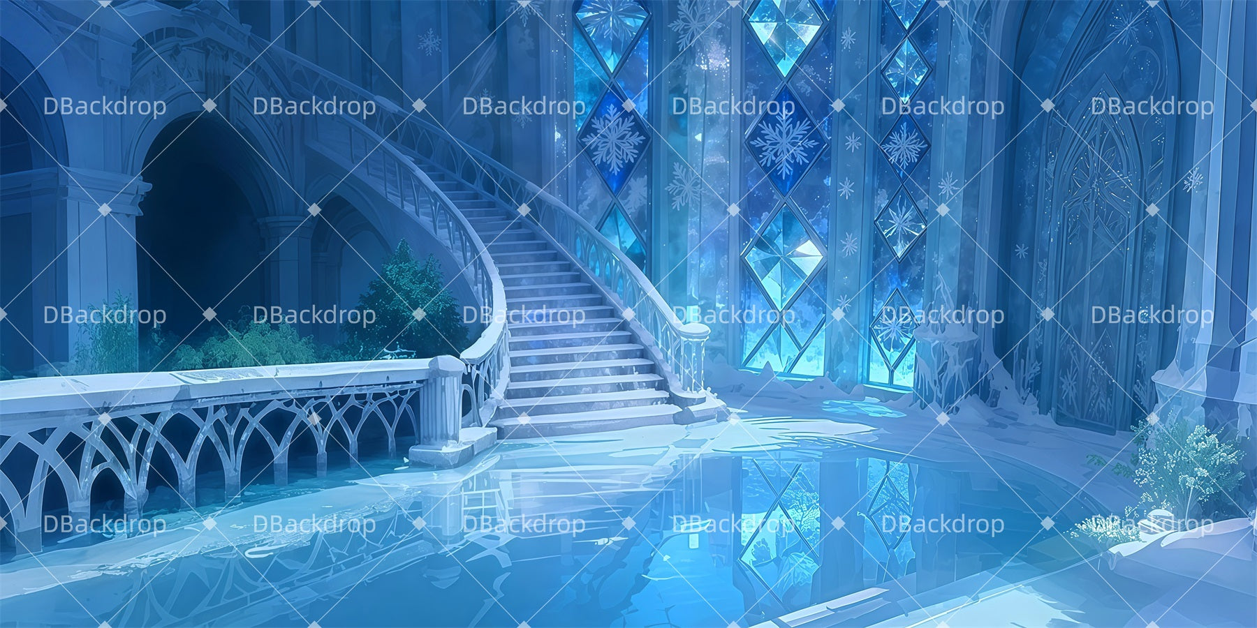 Stage Backdrops Frozen Stairway Backdrop For Theater Play UK LXX511-T138