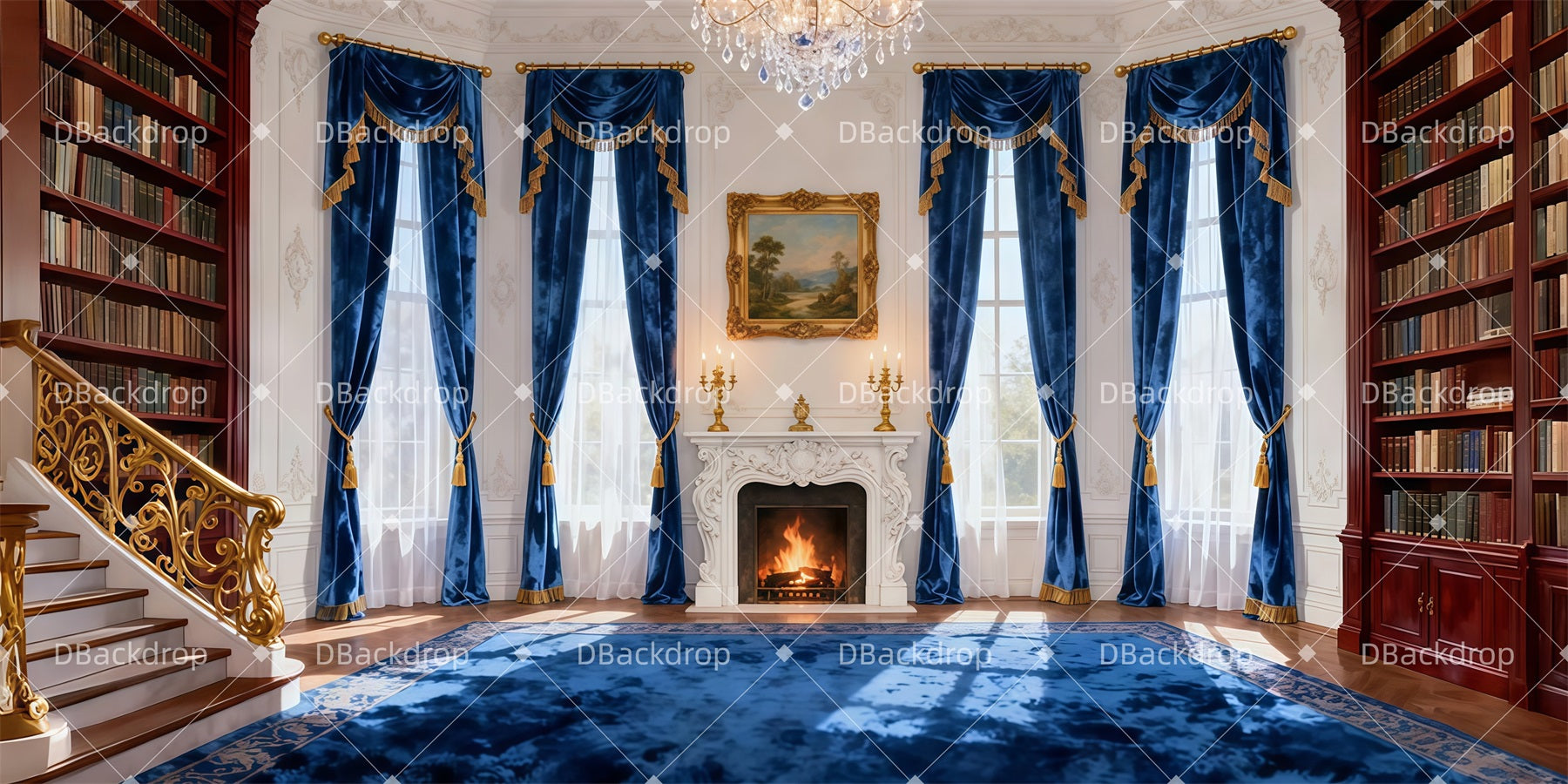 Scenic Backdrops Grand Velvet Chamber Professional Stage Backdrops UK LXX511-T139