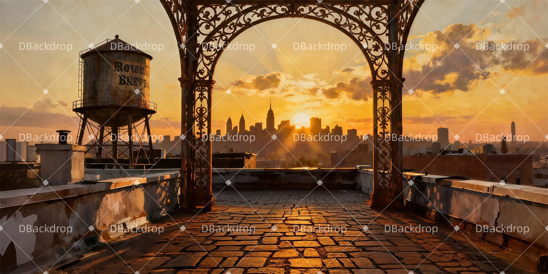 Theater Backdrop Rooftop Dawn Glow Professional Stage Backdrops UK LXX511-T25