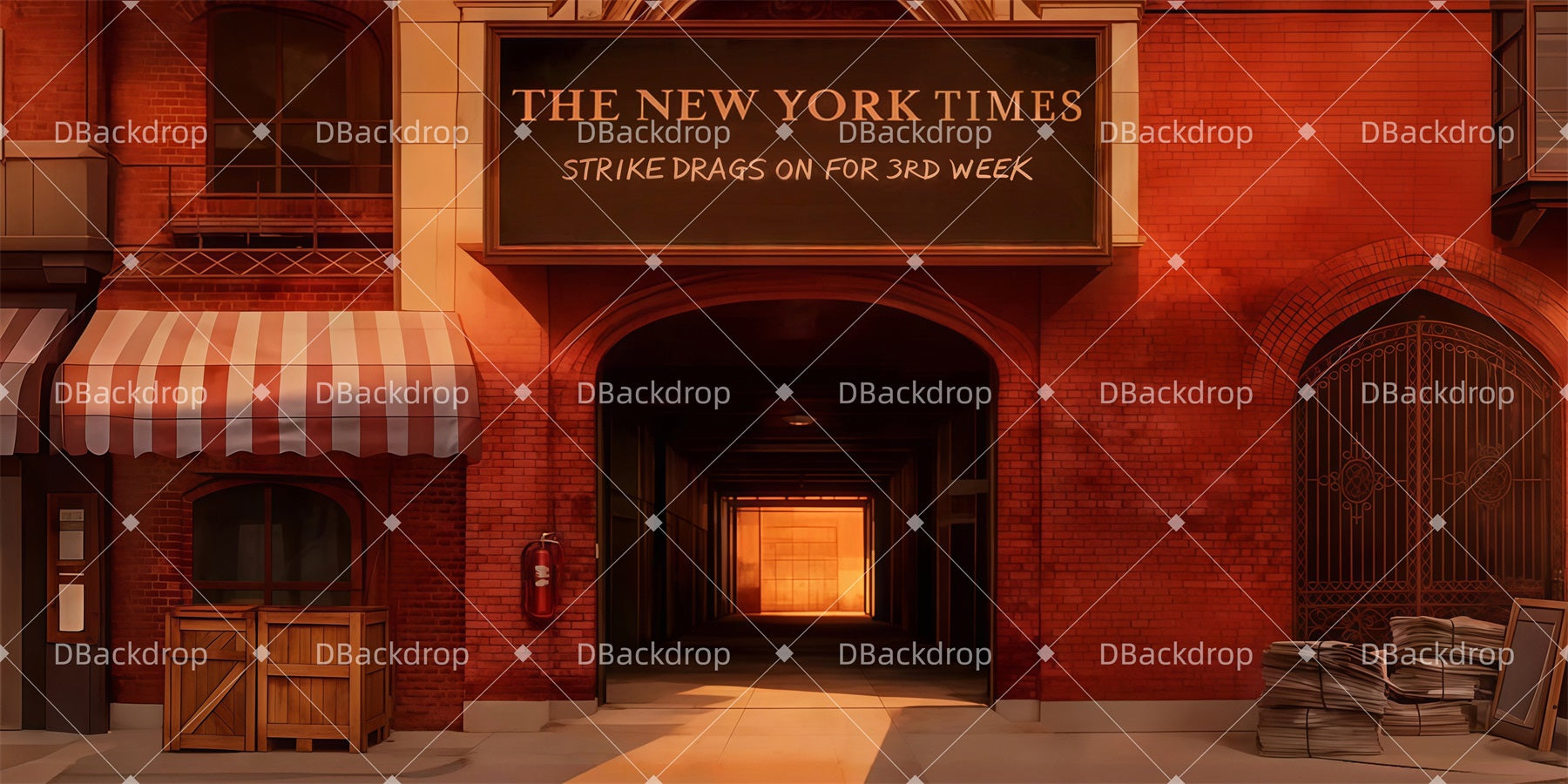 Theater Backdrop Newspaper Distribution Center Stage Backdrop UK LXX511-T29