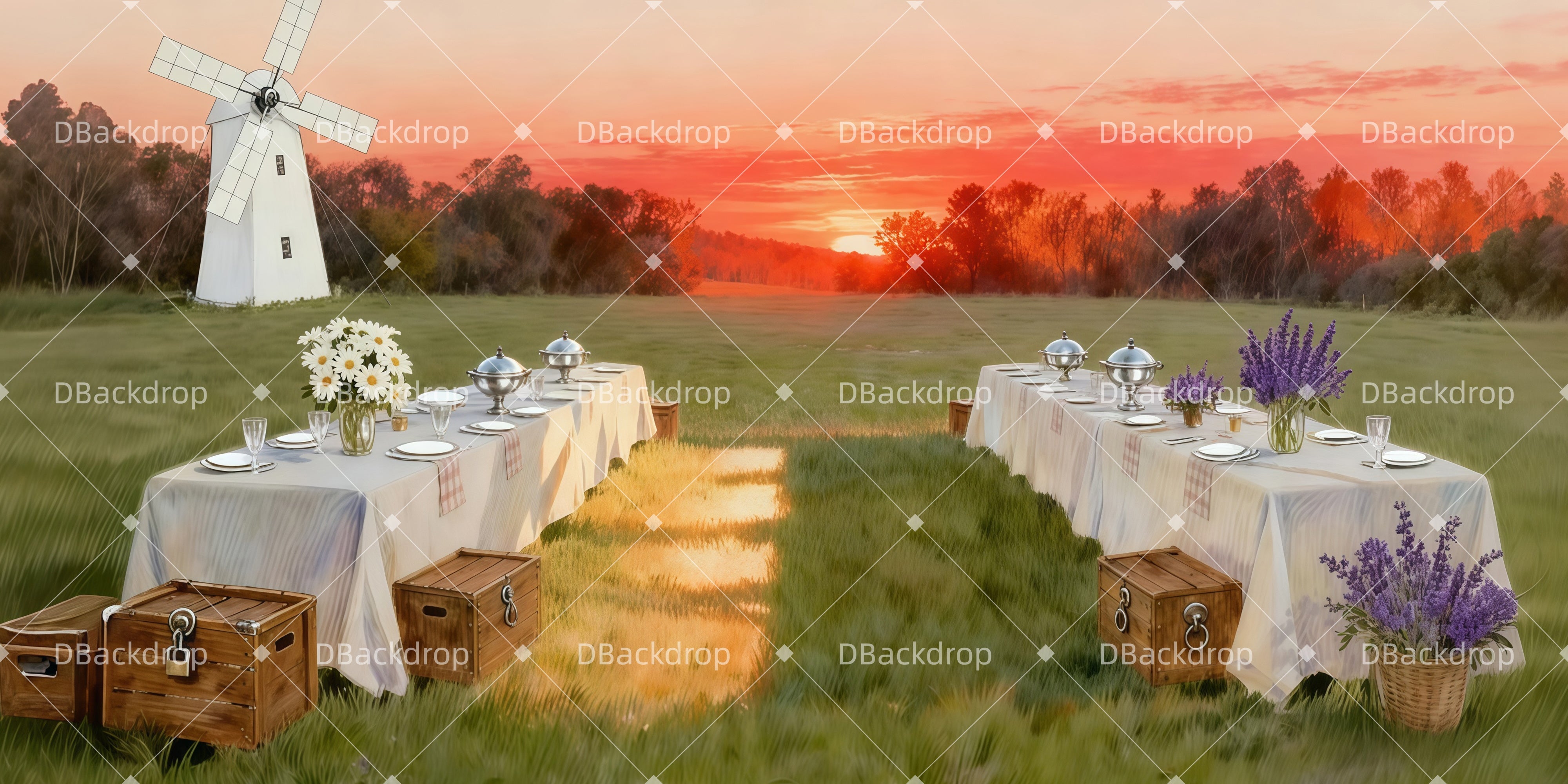 Musical Backdrops Rustic Outdoor Banquet Dance Recital Backdrop UK LXX511-T40