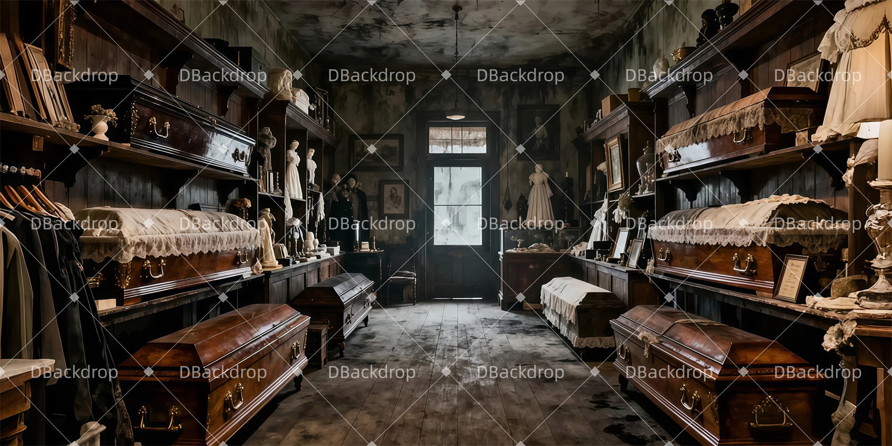 Stage Backdrops Sowerberry's Coffin Shop Backdrops For Theater UK LXX511-T50