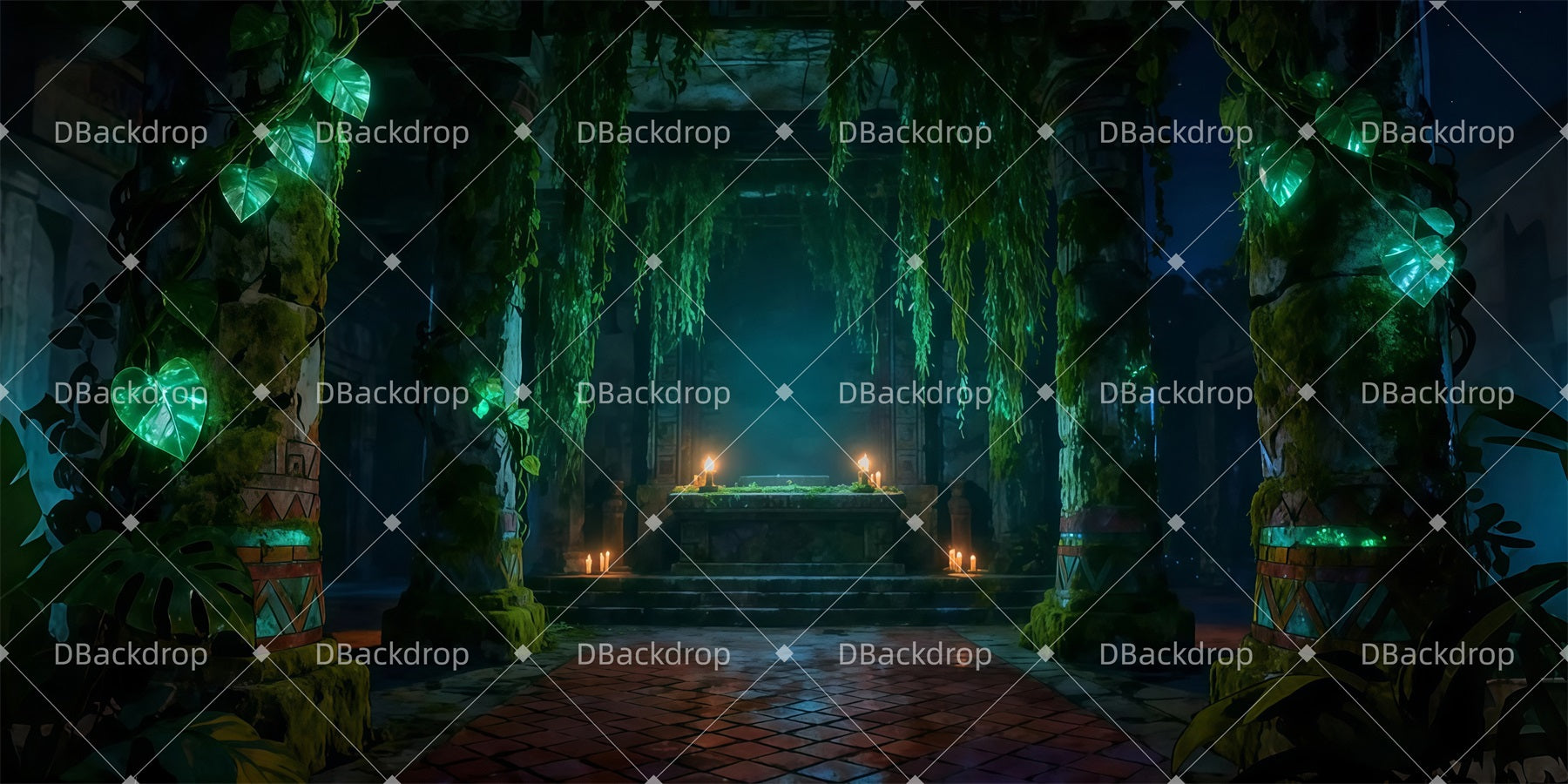 Theater Backdrop Mystic Jungle Shrine Professional Stage Backdrops UK LXX511-T60