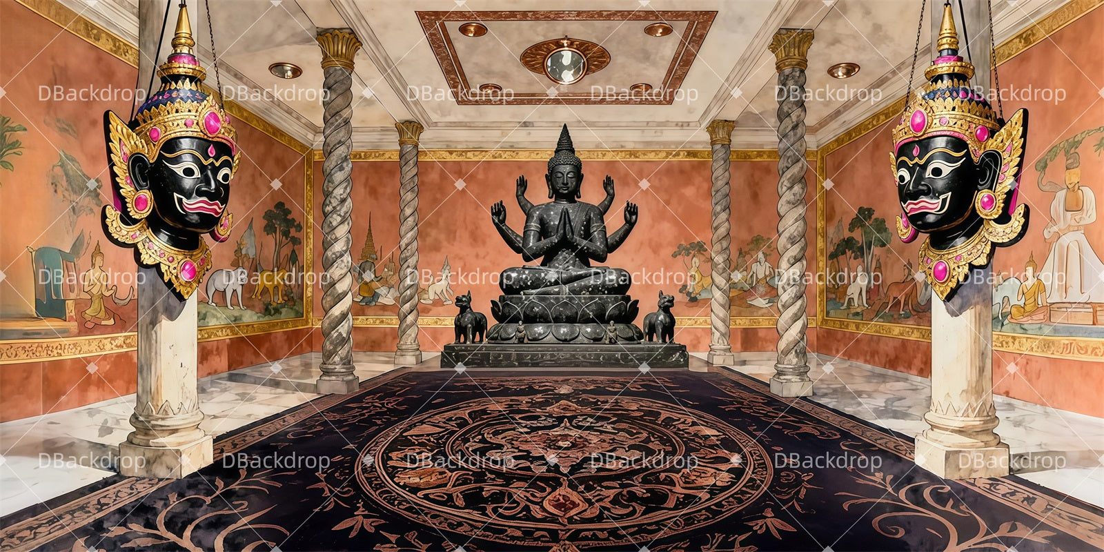 Performance Backdrops Ancient Deity Hall Theater Stage Backdrop UK LXX511-T98