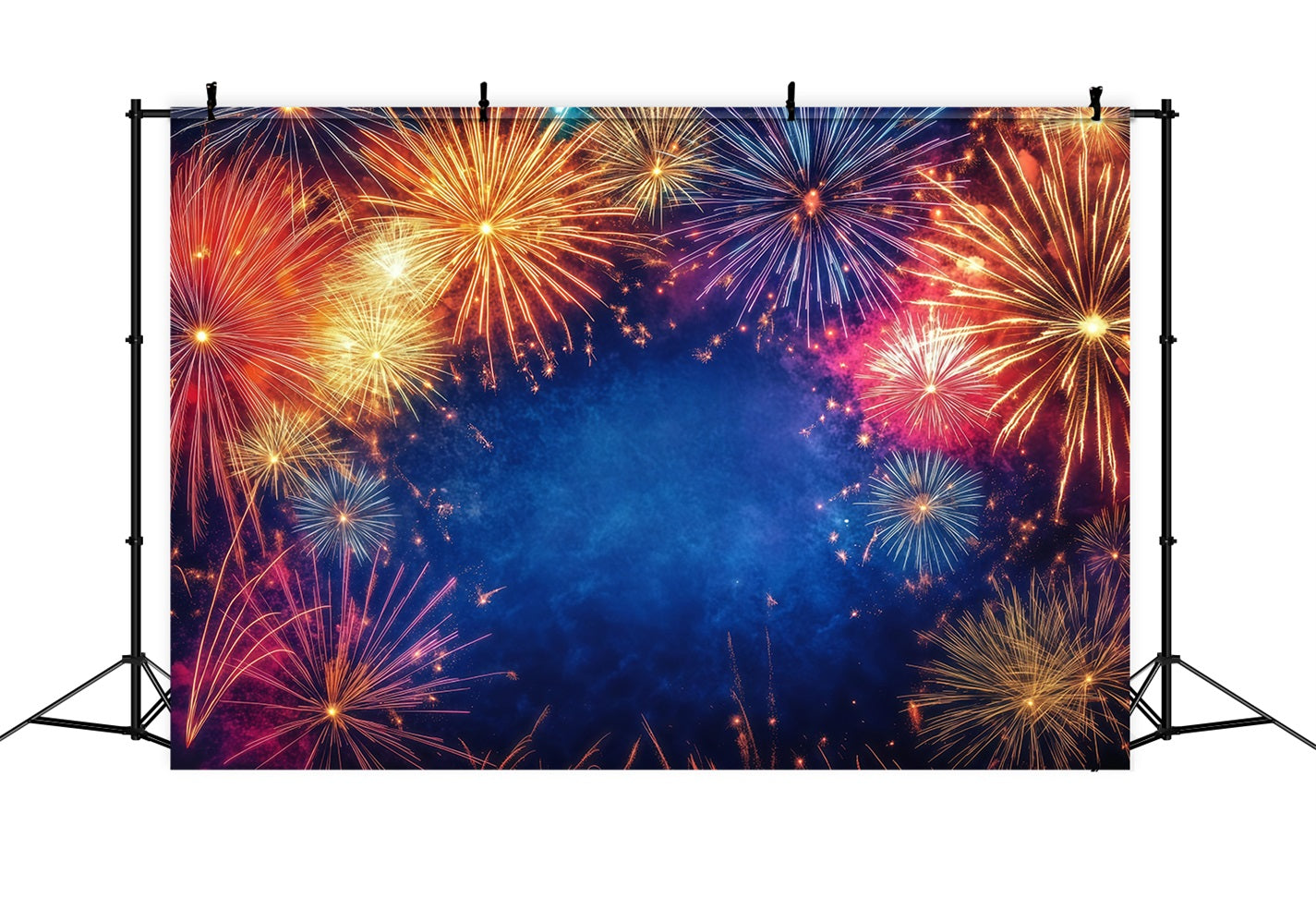 New Year's Backdrop Radiant Fireworks Burst Happy New Year 2026 Banner UK LXX512-10