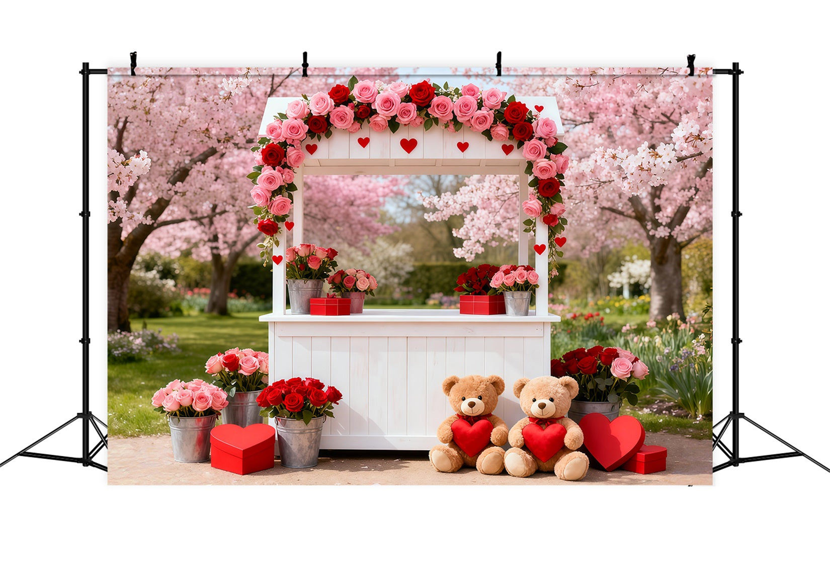 Valentine Backdrop Ideas Cherry Blossom Love Booth Romantic Backdrops UK LXX512-160