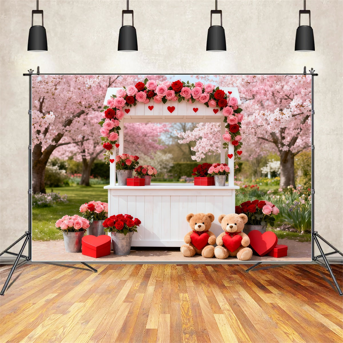 Valentine Backdrop Ideas Cherry Blossom Love Booth Romantic Backdrops UK LXX512-160