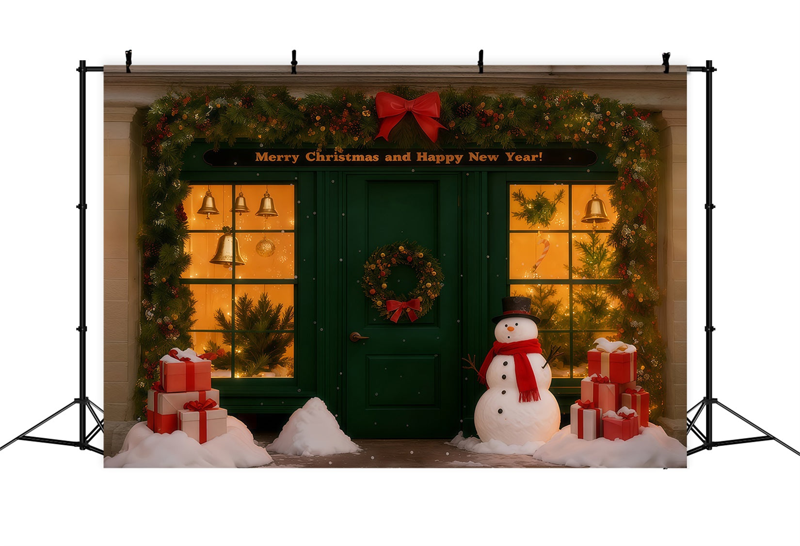New Year's Backdrops Snowy Christmas Shop Happy New Year 2026 Backdrop UK LXX512-17