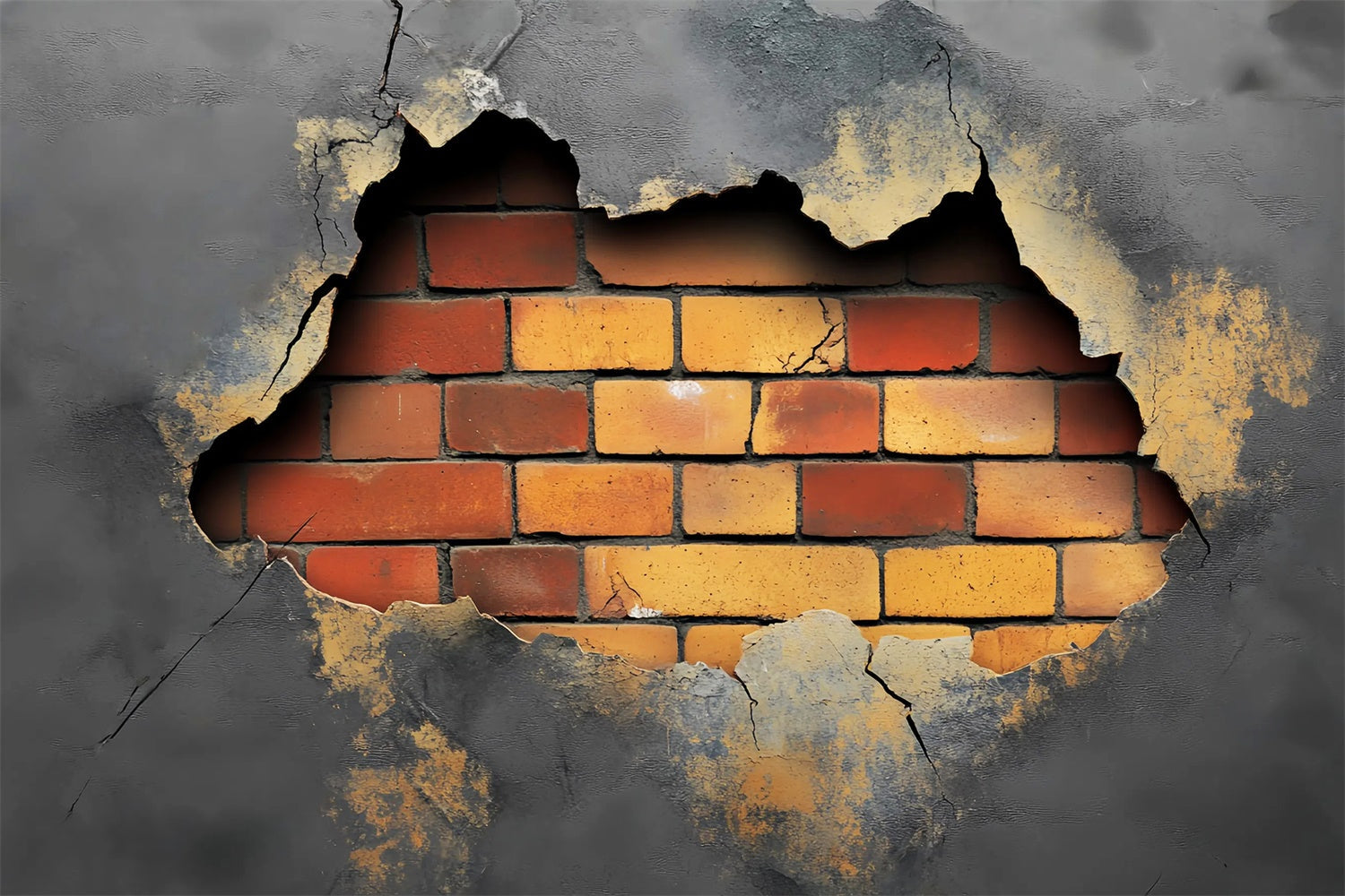 Vintage Wall Backdrop Cracked Concrete Brick Backdrop UK LXX57-205