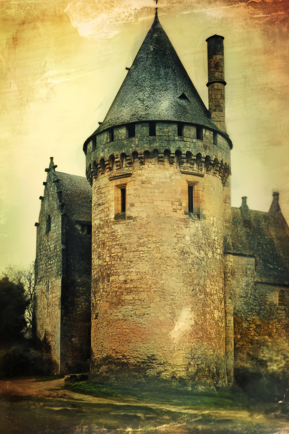 Backdrop For Portraits Medieval Castle Tower Backdrop UK LXX57-266