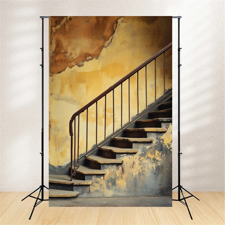 Portrait Backdrops Rust Rail Weathered Wall Fabric Backdrop UK LXX57-277
