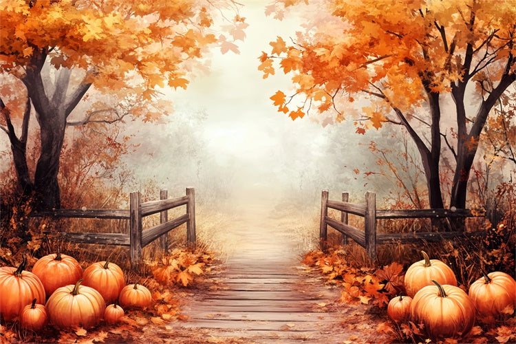 Thanksgiving Backdrops Misty Maple Forest Trail Backdrop UK LXX57-336