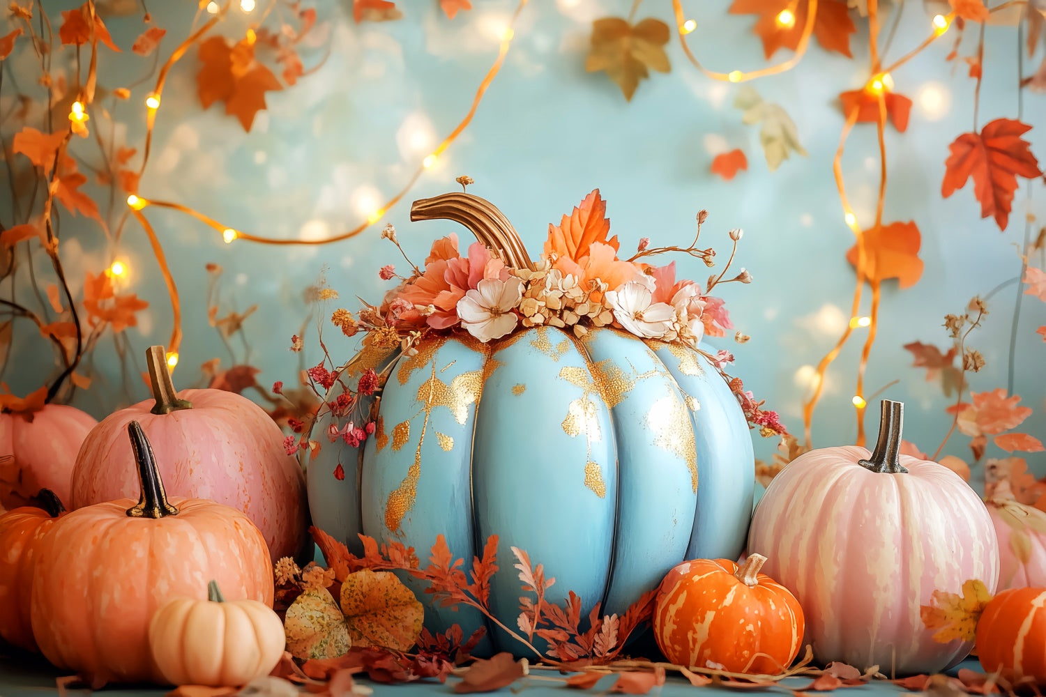 Thanksgiving Photo Backdrops Pastel Harvest Glow Backdrop UK LXX57-337