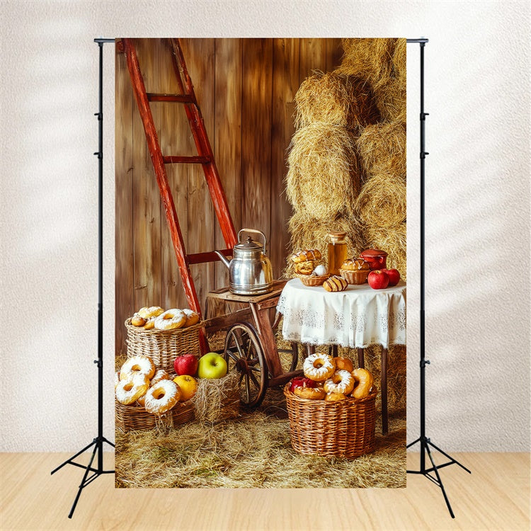 Happy Thanksgiving Backdrop Countryside Bread Feast Backdrop UK LXX57-357