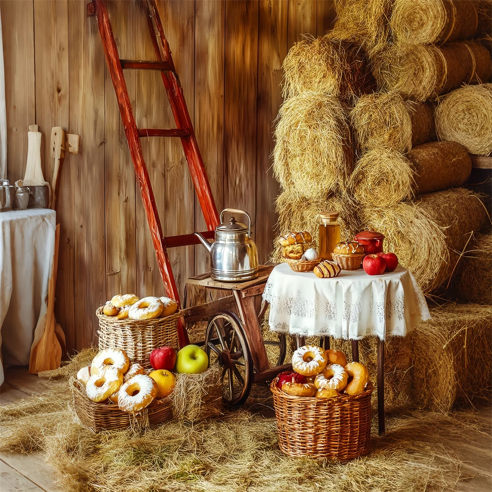 Happy Thanksgiving Backdrop Countryside Bread Feast Backdrop UK LXX57-357