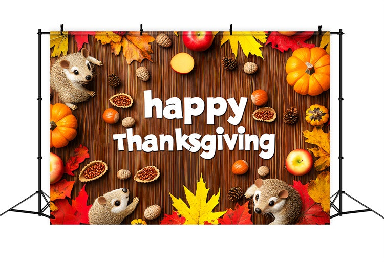 Thanksgiving Themed Backdrop Rustic Animal Scene Backdrop UK LXX57-370