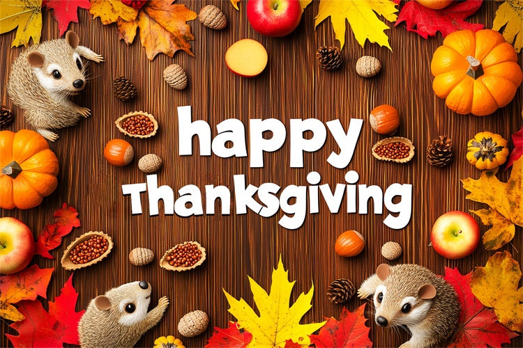 Thanksgiving Themed Backdrop Rustic Animal Scene Backdrop UK LXX57-370