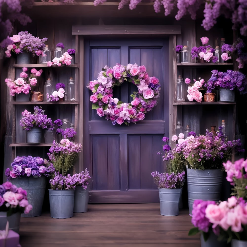 Barn Door Backdrops Purple Bloom Floral Backdrop UK LXX57-382